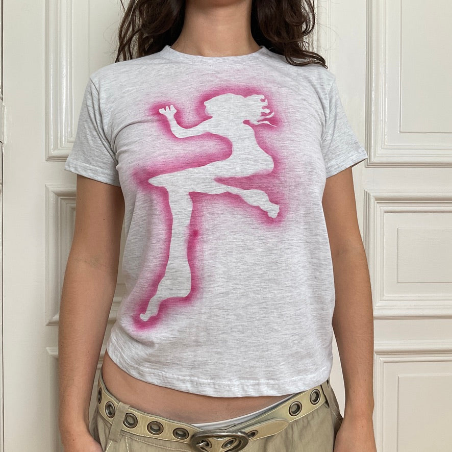 J'adorable Basics ~ pink on grey sleepyheads t-shirt