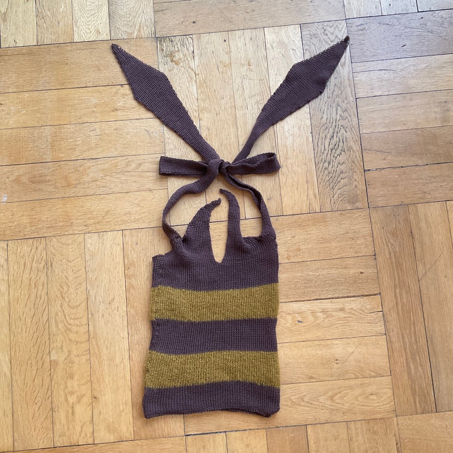 Natascha Domino ~ striped mohair tie top