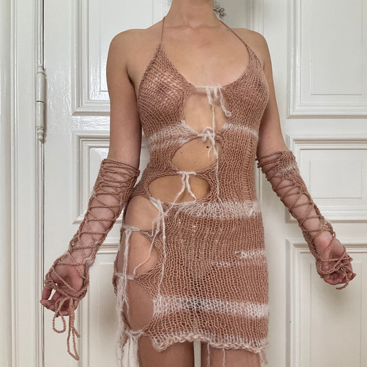 Sol Runa ~ sheep's wool and mohair dress with sleeves