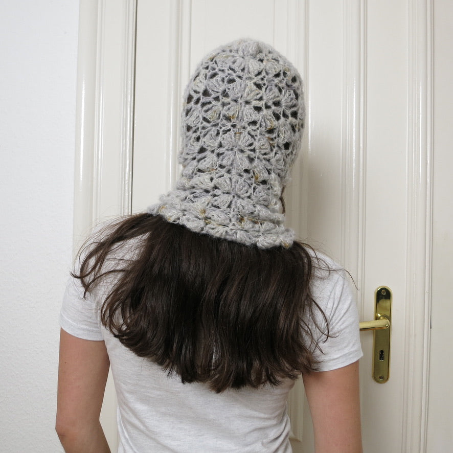 mođđe studio ~ lace mohair balaclava in grey