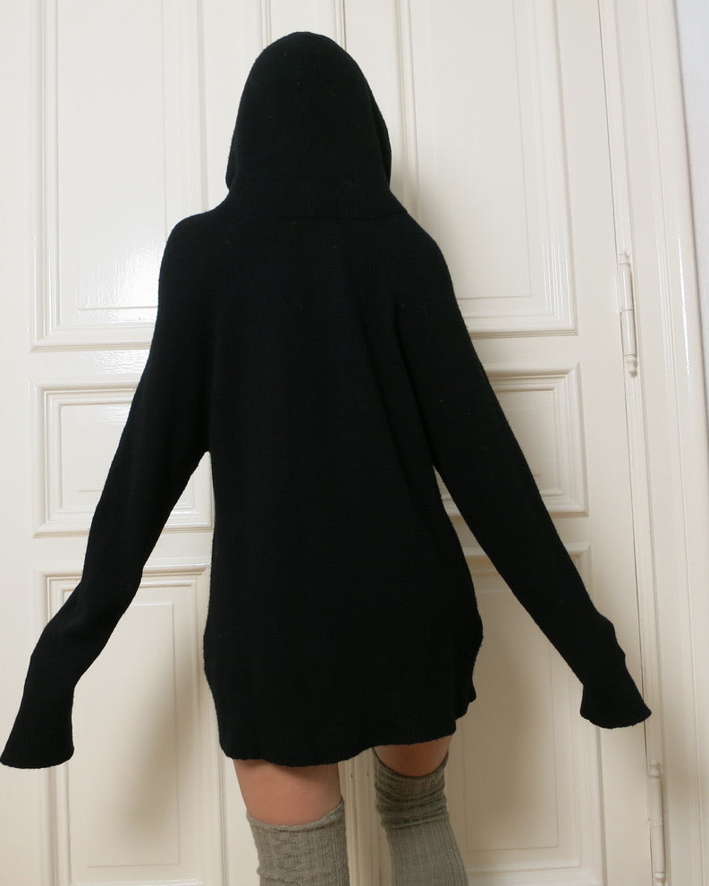Zucca black wool hoodie