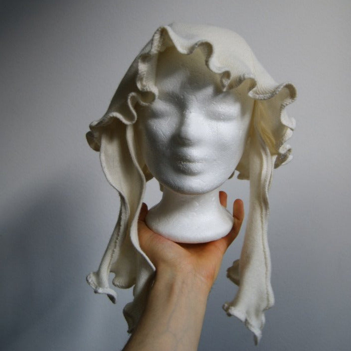 Angora orchid bonnet white