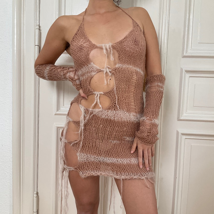 Sol Runa ~ sheep's wool and mohair dress with sleeves
