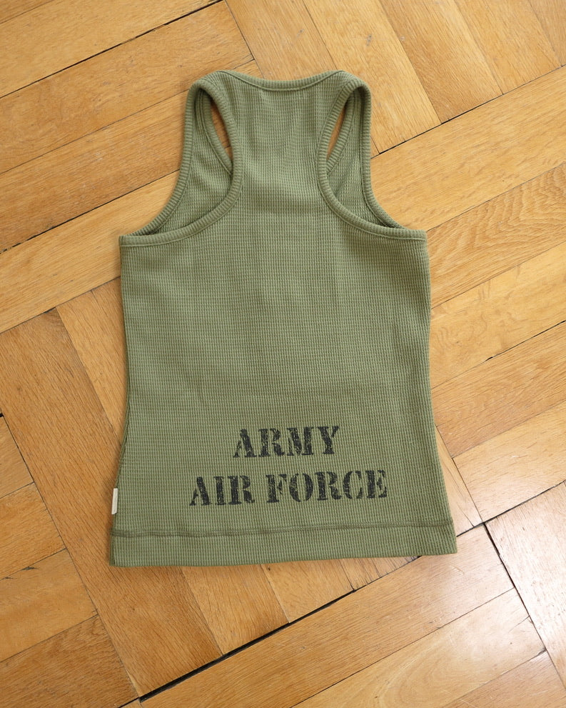 Green ribbed tank top