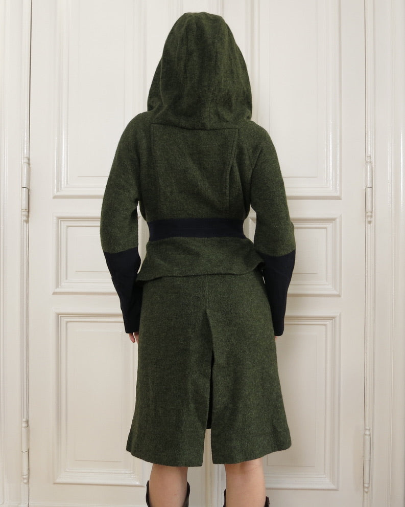 Hisui hooded wool coat