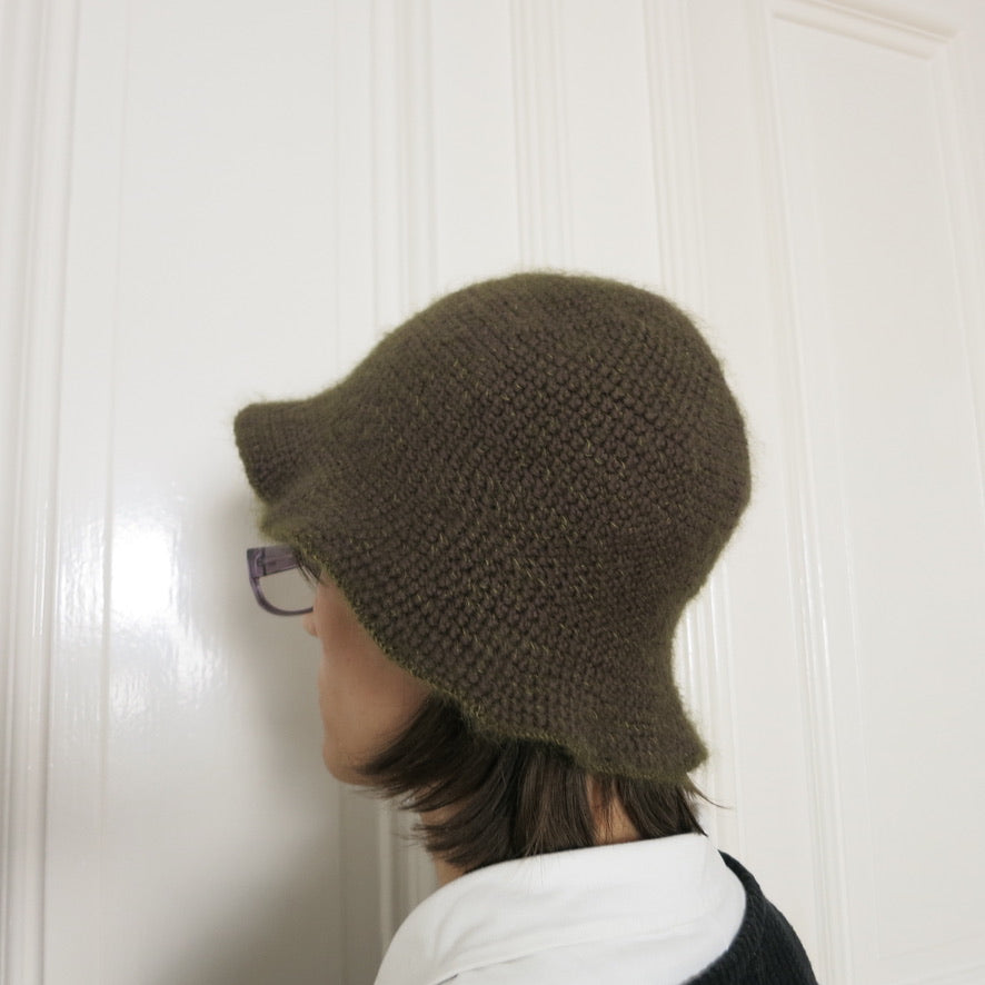 Natascha Domino ~ fluffy green crochet bucket