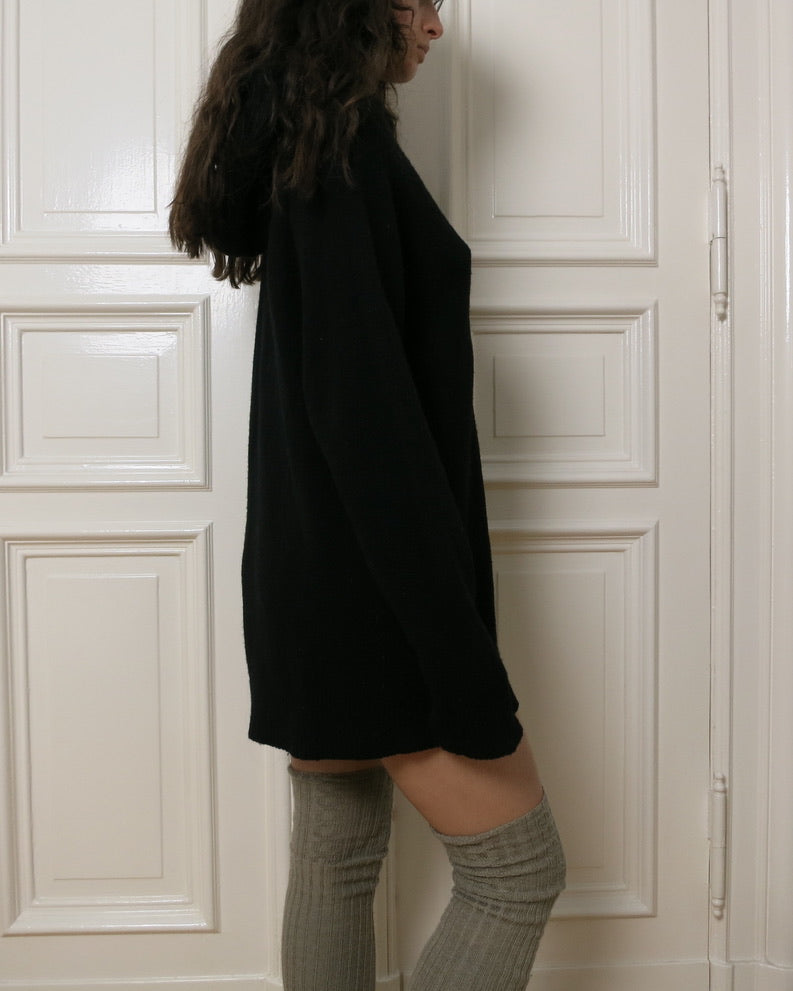 Zucca black wool hoodie