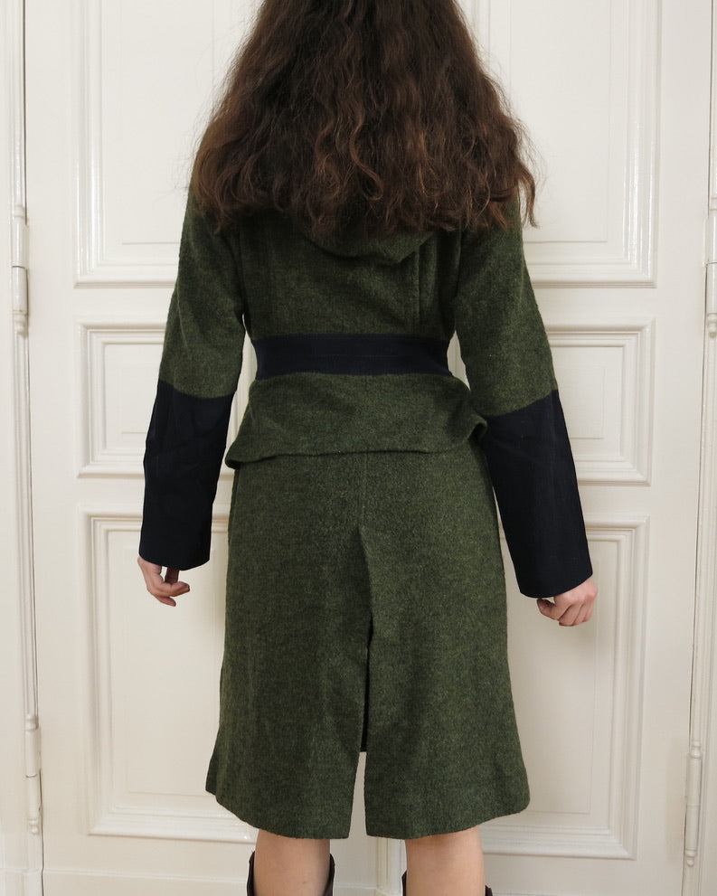 Hisui hooded wool coat