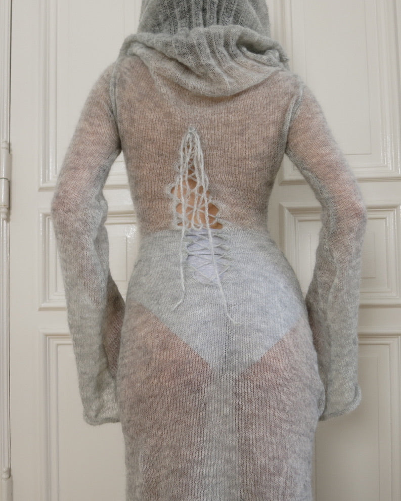 eithne padraigin ni bhraonain - grey mohair dress