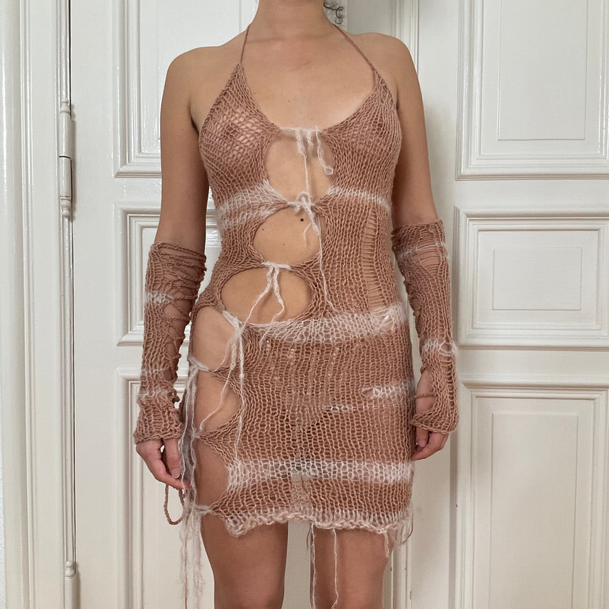 Sol Runa ~ sheep's wool and mohair dress with sleeves