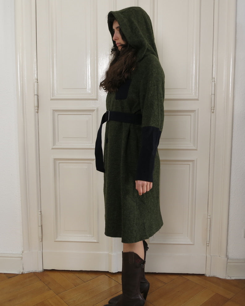 Hisui hooded wool coat