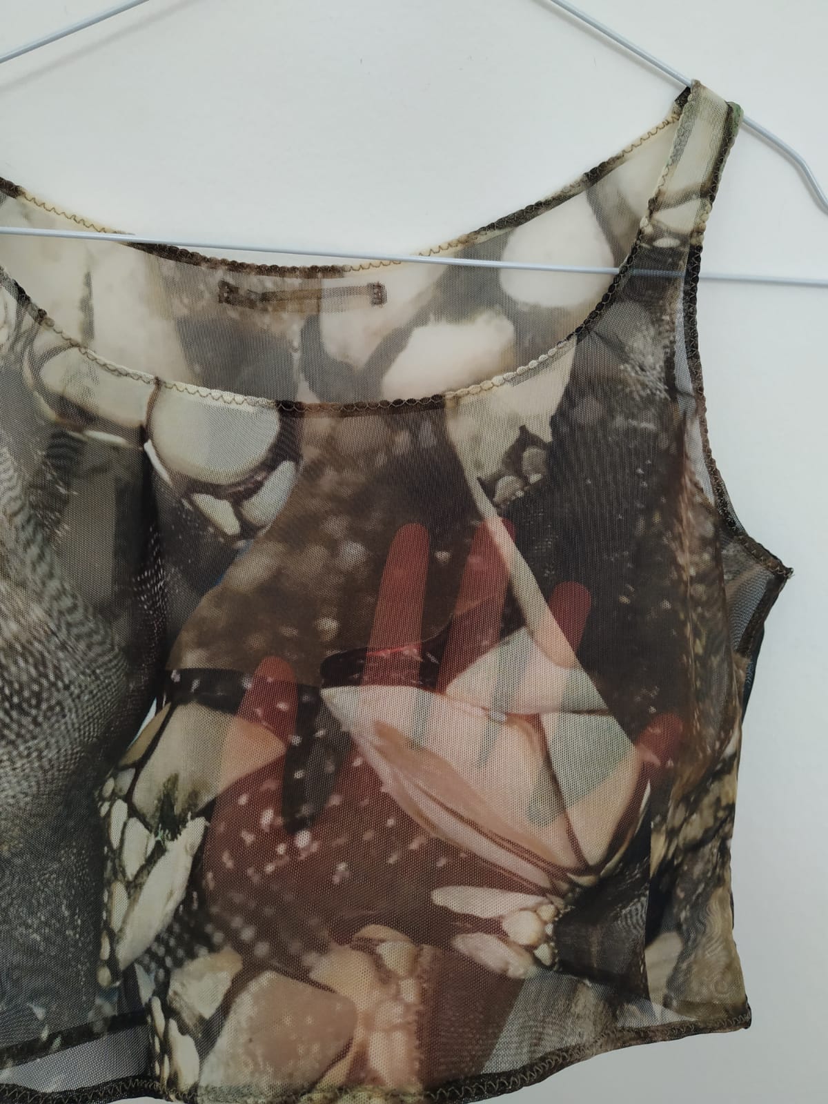Crop mesh tank top, size S