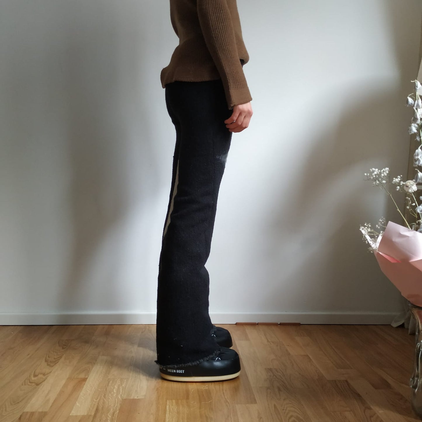 Heavy virgin wool flares