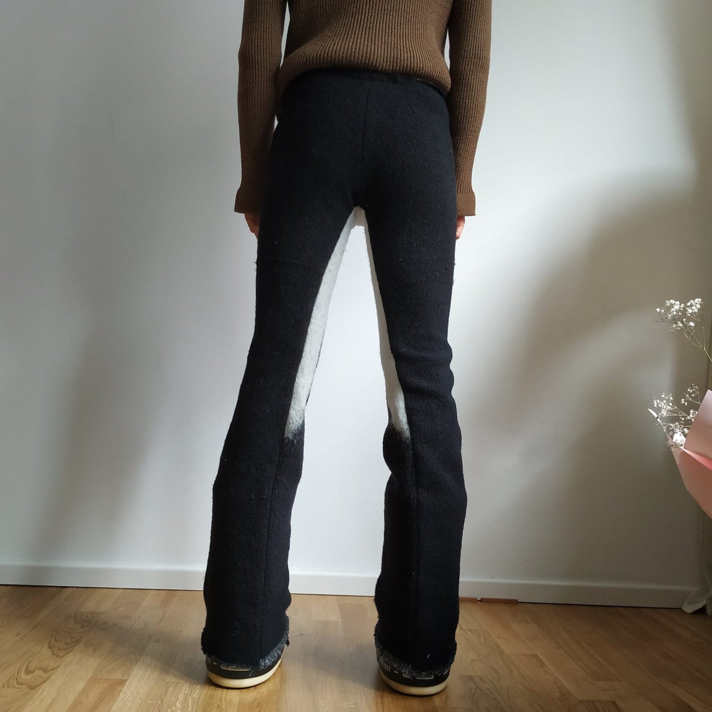 Heavy virgin wool flares