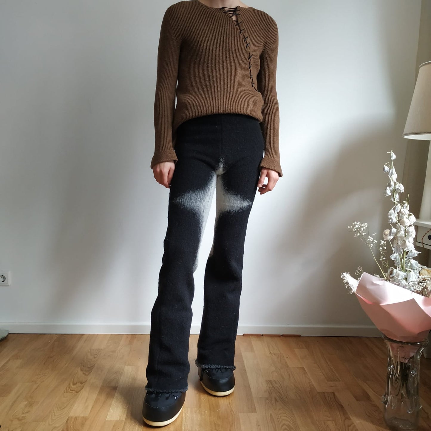 Heavy virgin wool flares