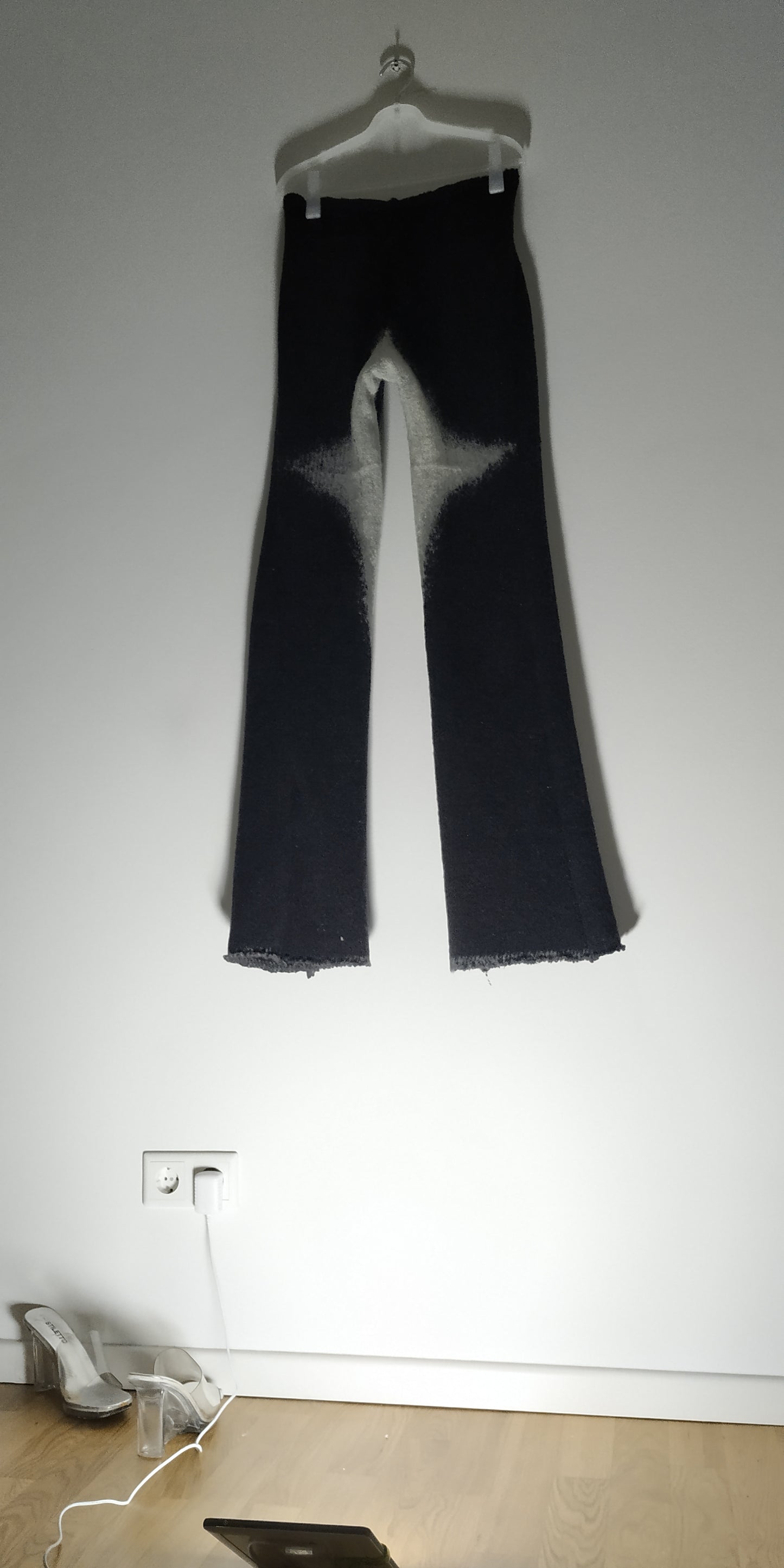 Heavy virgin wool flares