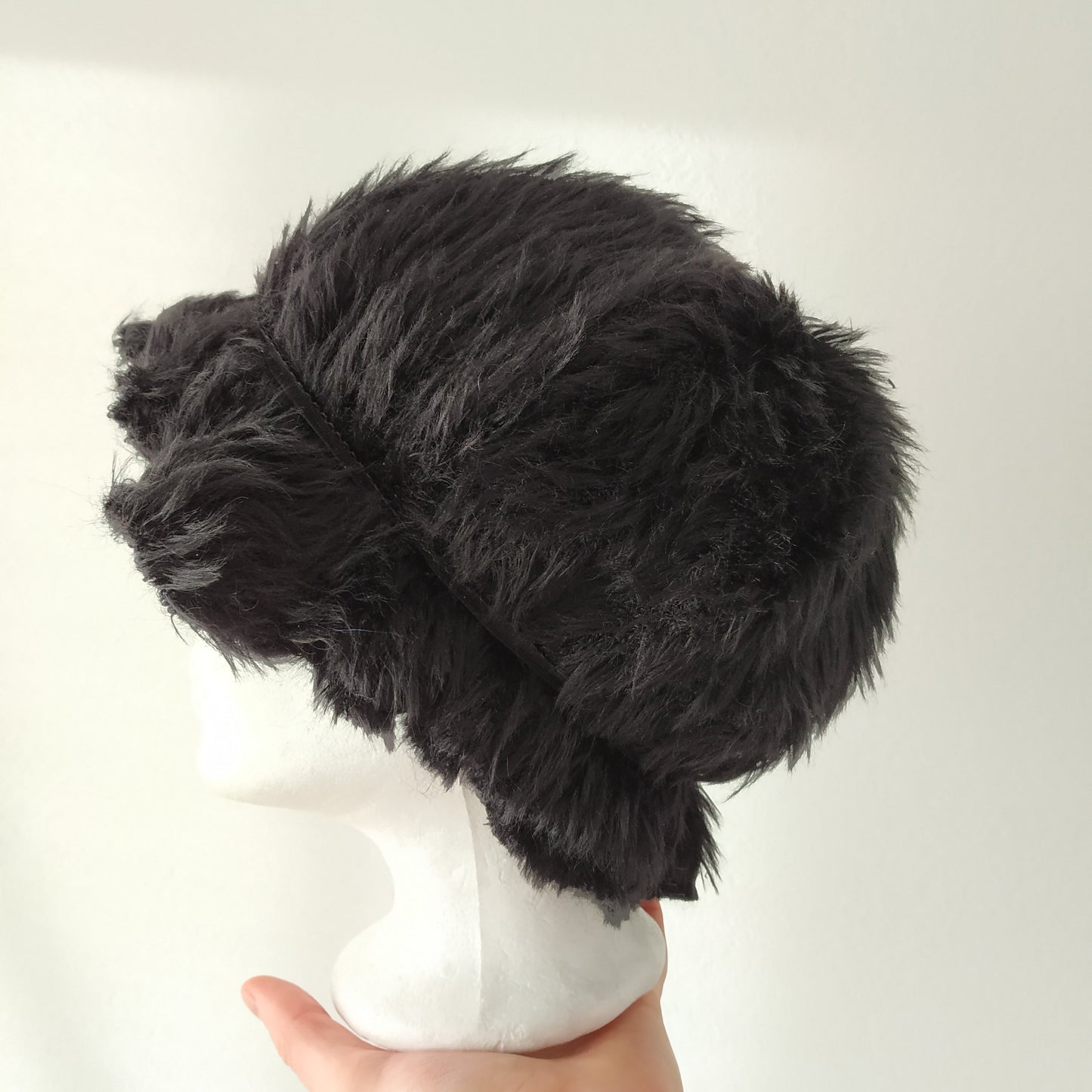Faux fur orchid crown