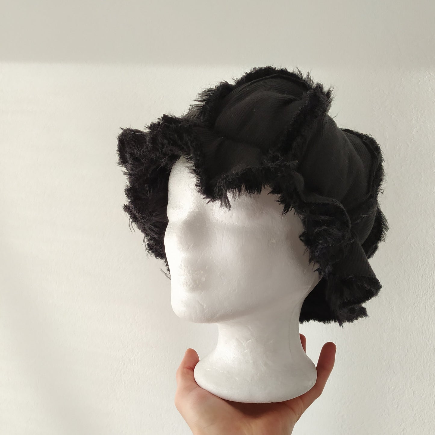 Faux fur orchid crown