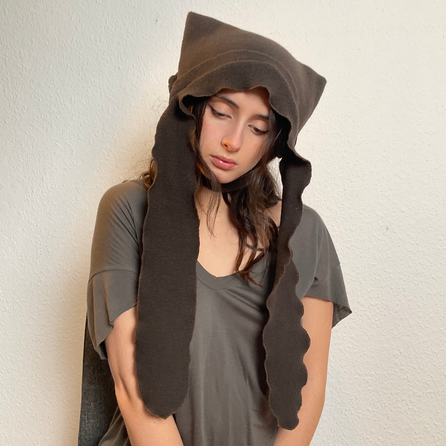 ꒰⑅ᵕ༚ᵕ꒱˖♡ dark brunette virgin wool maiden bonnet ♡˖꒰ᵕ༚ᵕ⑅꒱