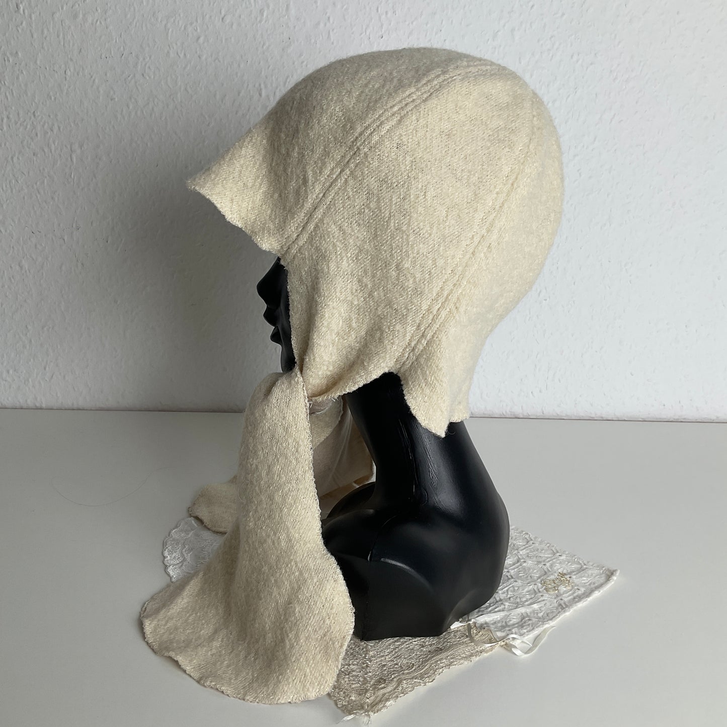 ꒰⑅ᵕ༚ᵕ꒱˖♡ ivory virgin wool orchid bonnet ♡˖꒰ᵕ༚ᵕ⑅꒱