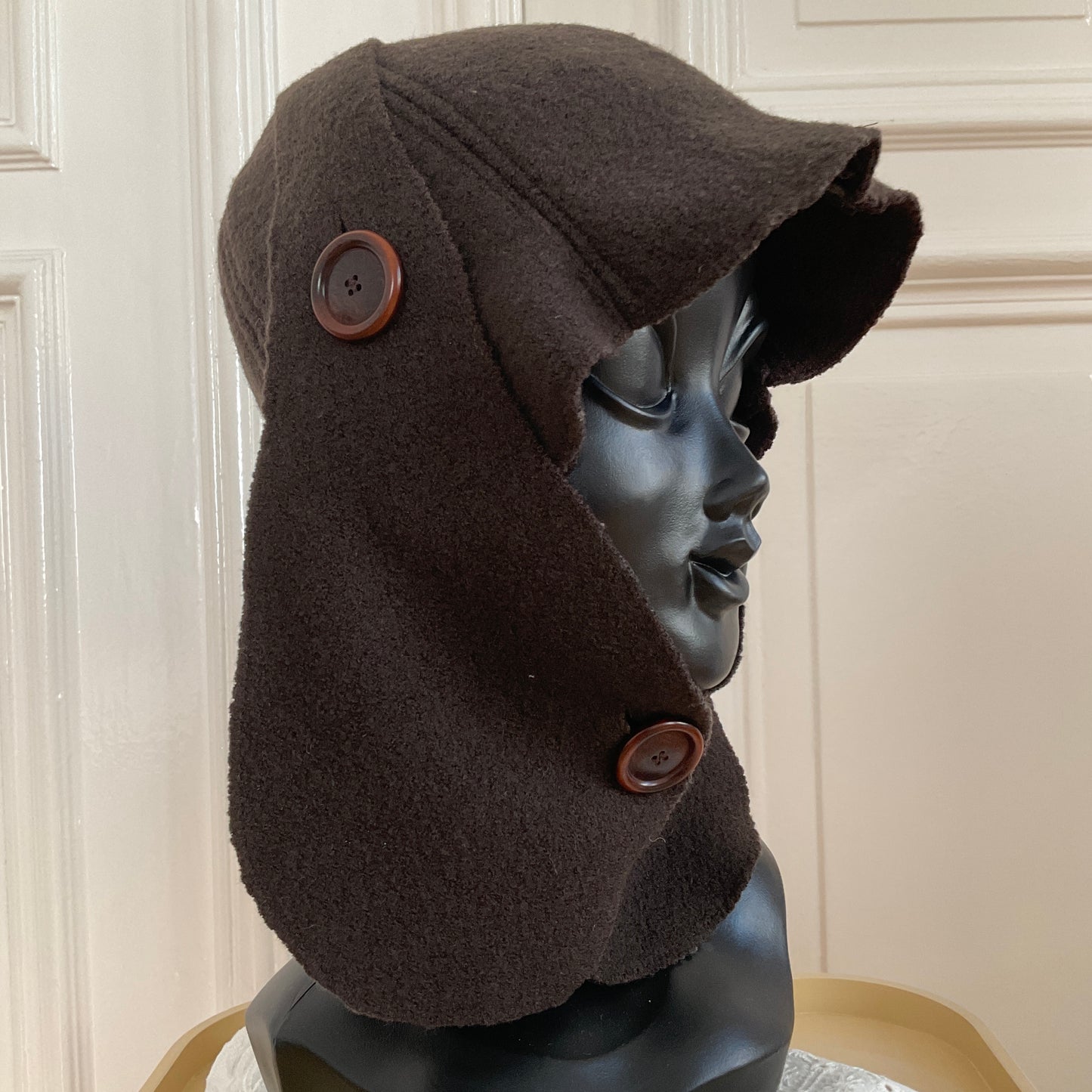 ꒰⑅ᵕ༚ᵕ꒱˖♡ coffee brown virgin wool orchid bonnet ♡˖꒰ᵕ༚ᵕ⑅꒱