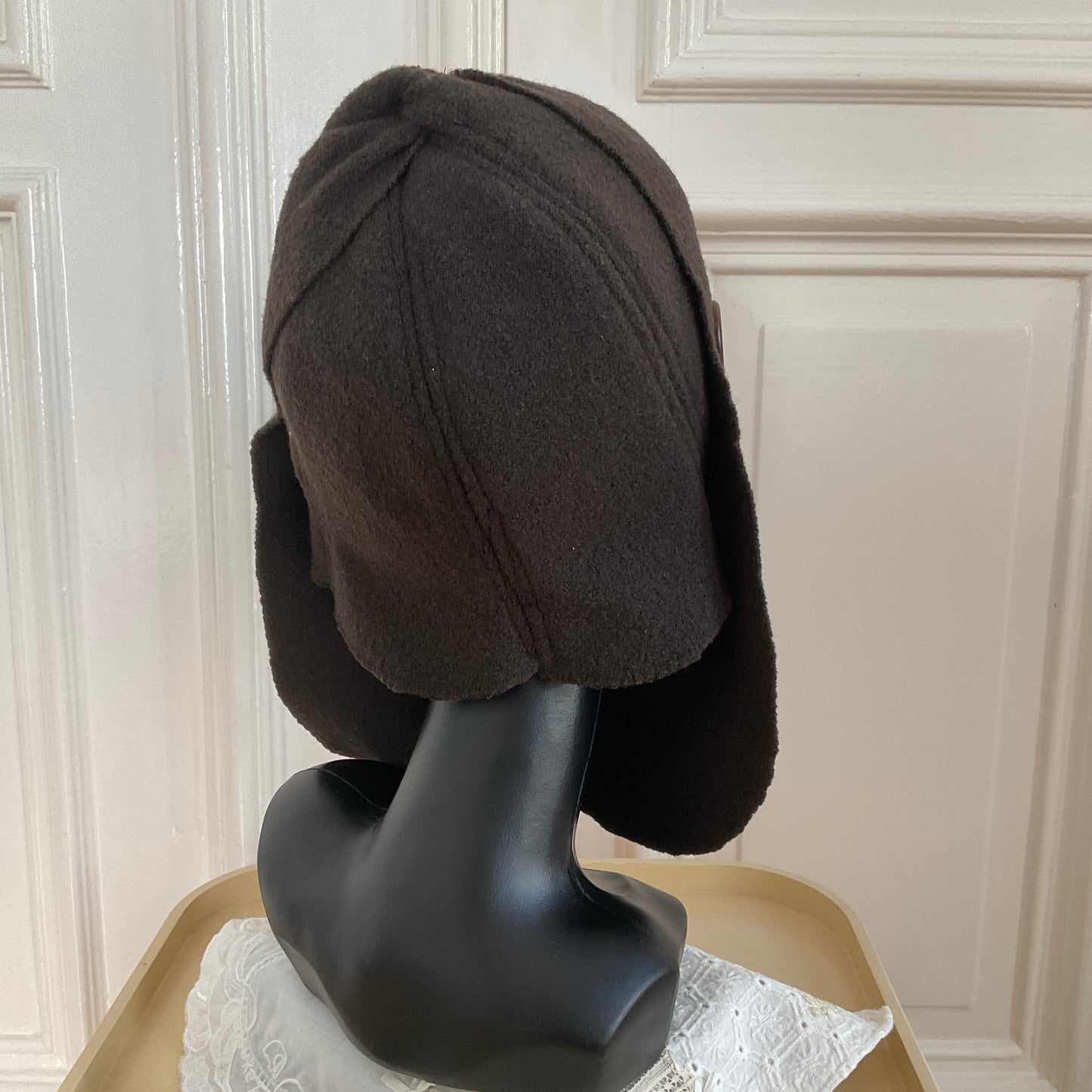 ꒰⑅ᵕ༚ᵕ꒱˖♡ coffee brown virgin wool orchid bonnet ♡˖꒰ᵕ༚ᵕ⑅꒱