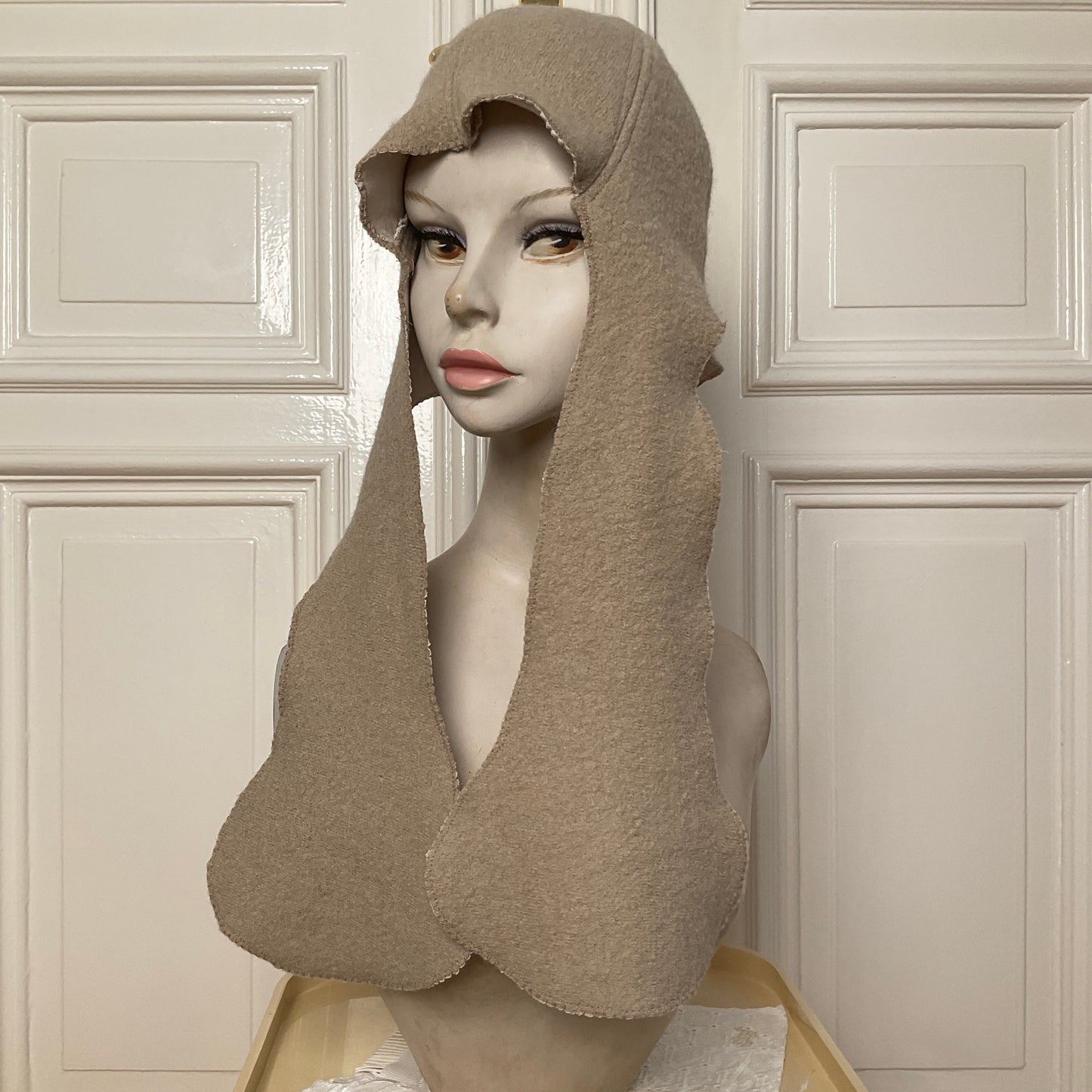 ꒰⑅ᵕ༚ᵕ꒱˖♡ beige virgin wool orchid bonnet ♡˖꒰ᵕ༚ᵕ⑅꒱