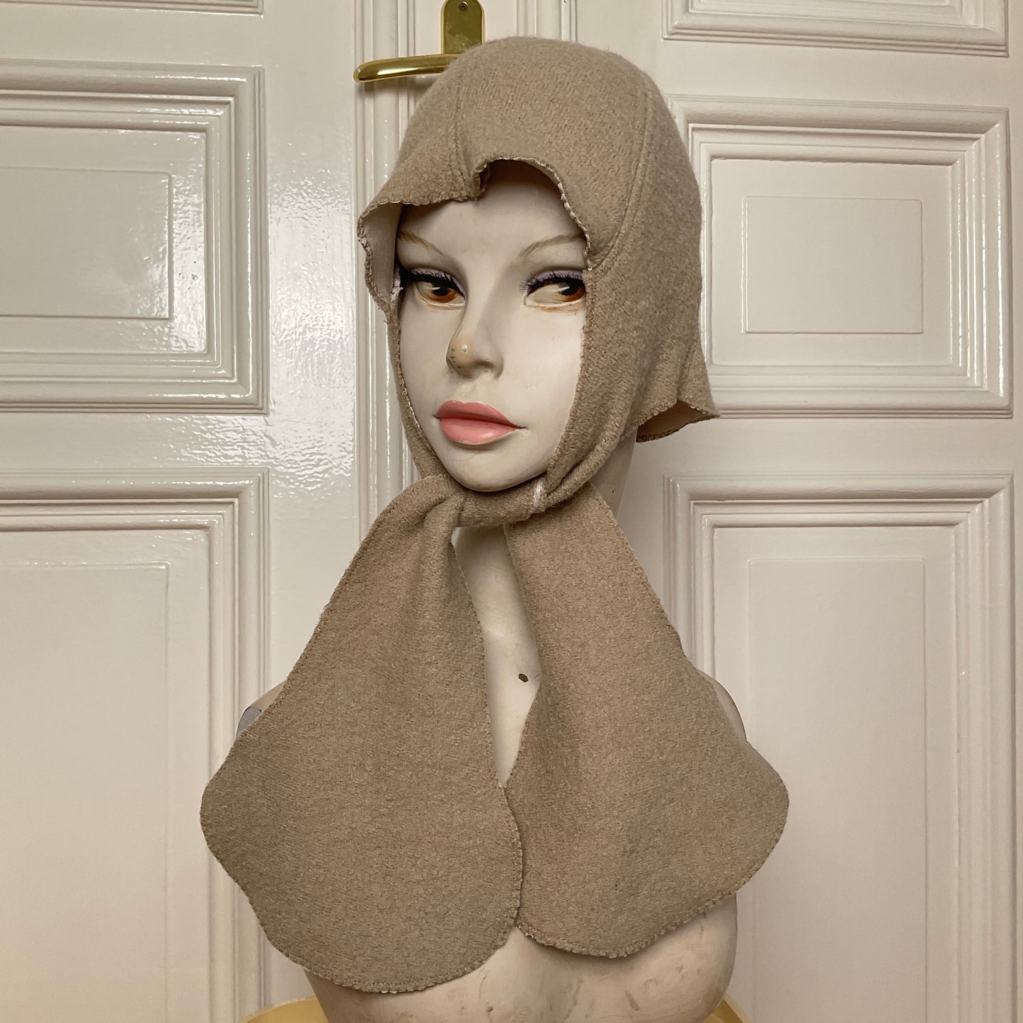 ꒰⑅ᵕ༚ᵕ꒱˖♡ beige virgin wool orchid bonnet ♡˖꒰ᵕ༚ᵕ⑅꒱