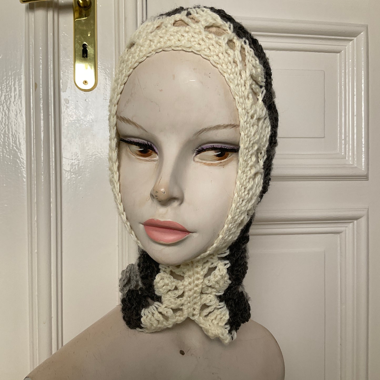 mođđe studio ~ cocoon 2 crochet balaclava in shades of grey