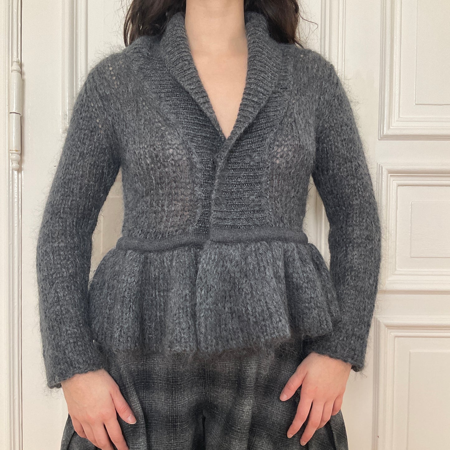 Limi Feu mohair blend chunky ruffled cardigan