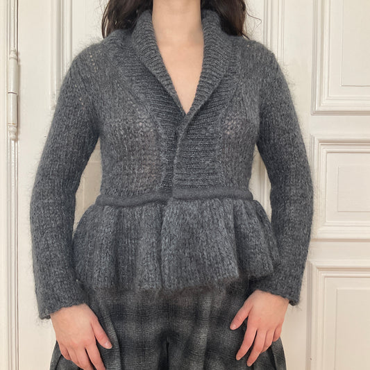 Limi Feu mohair blend chunky ruffled cardigan