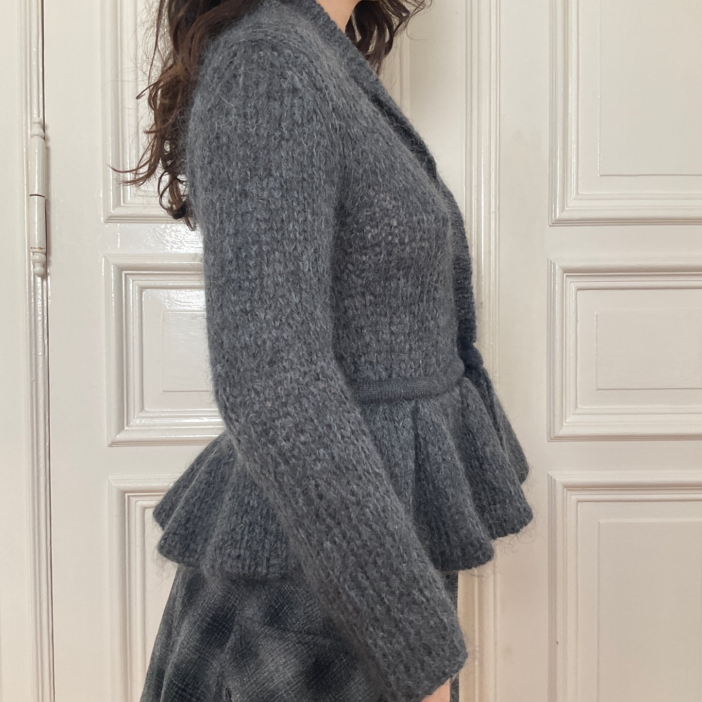 Limi Feu mohair blend chunky ruffled cardigan