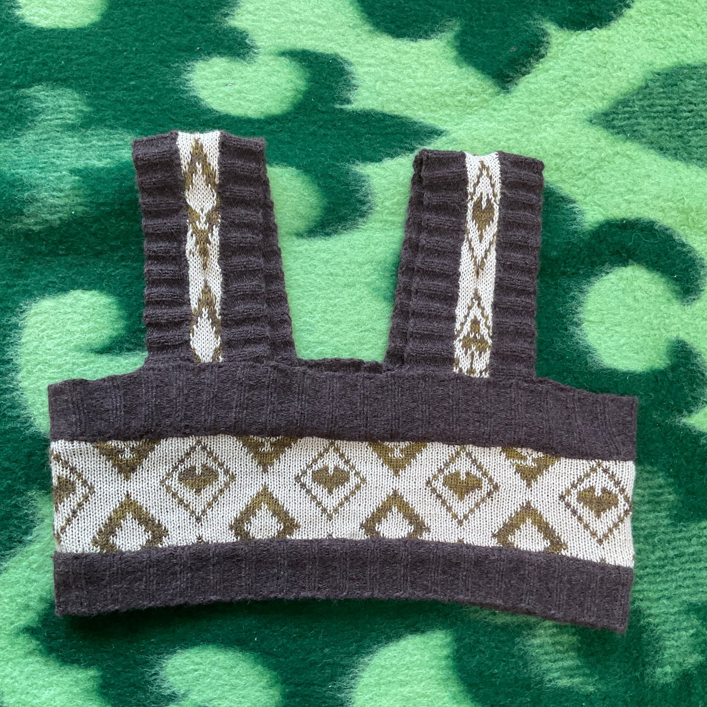 Natascha Domino ~ cashmere blend playing cards crop top