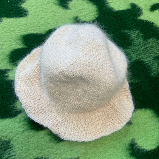 Natascha Domino ~ mohair blend crochet bucket hat