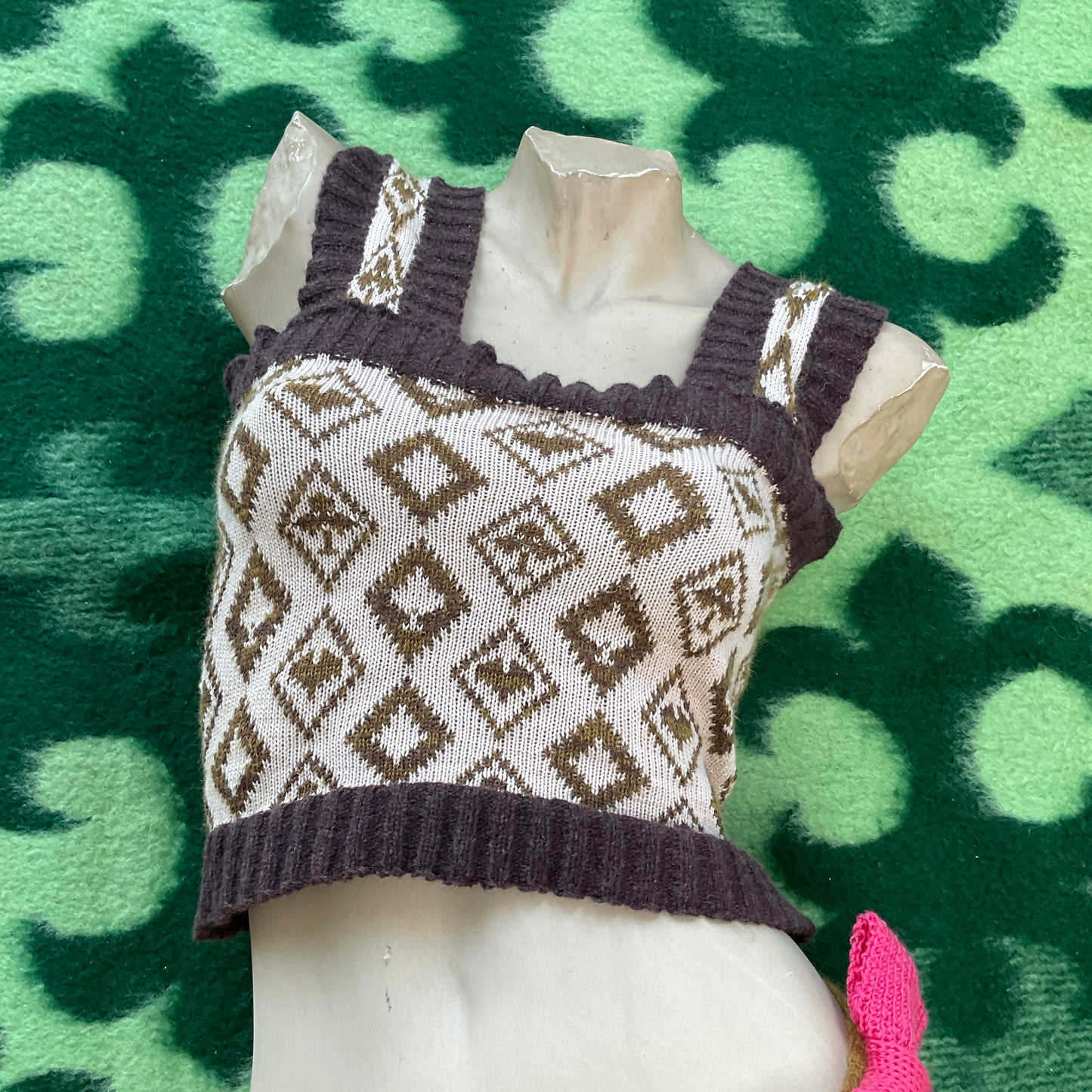 Natascha Domino ~ cashmere blend playing cards tank top