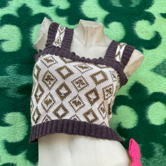 Natascha Domino ~ cashmere blend playing cards tank top