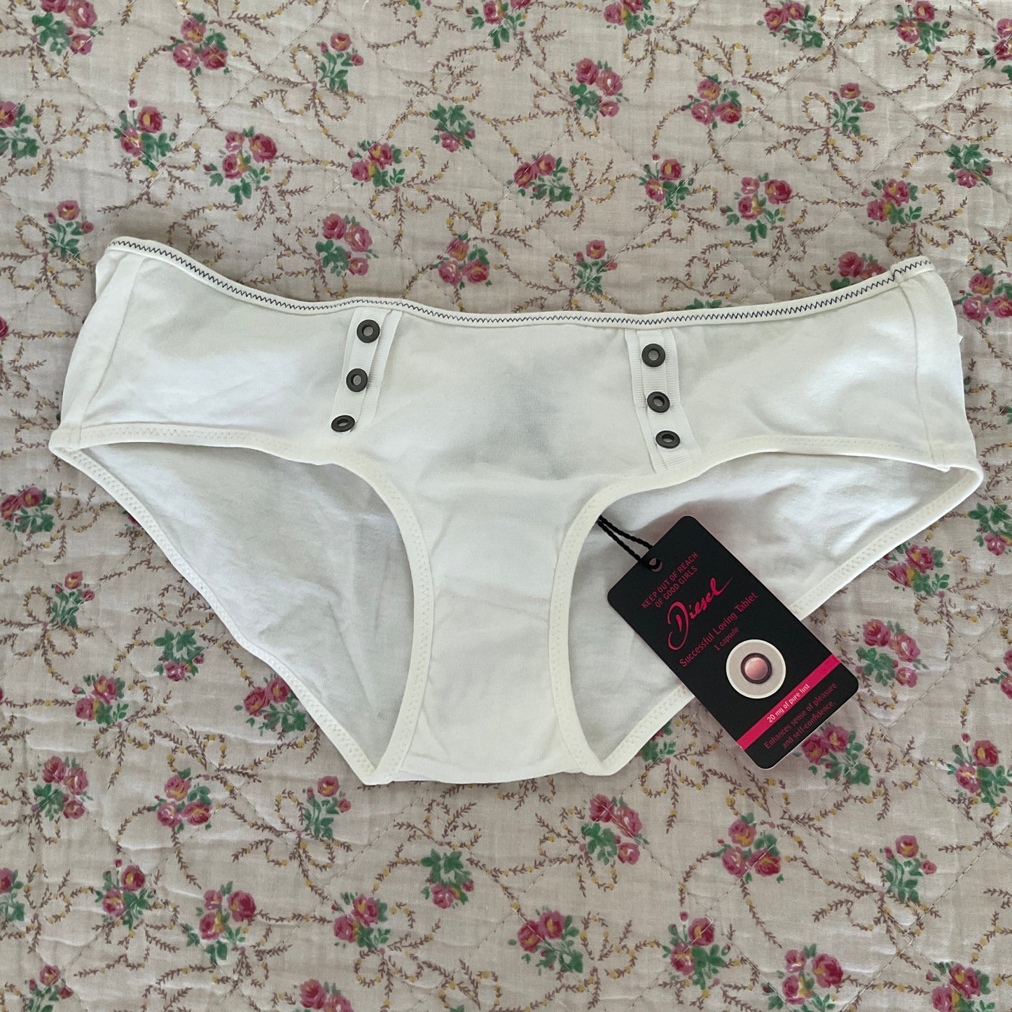 Keep out of reach of good girls ~ white Diesel underwear