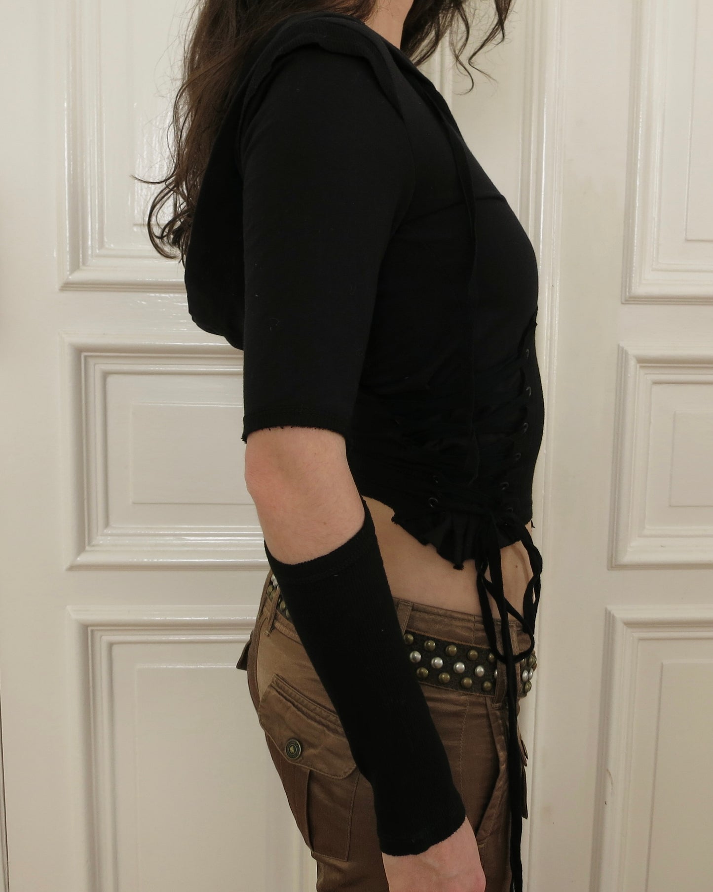 Goth corset hoodie
