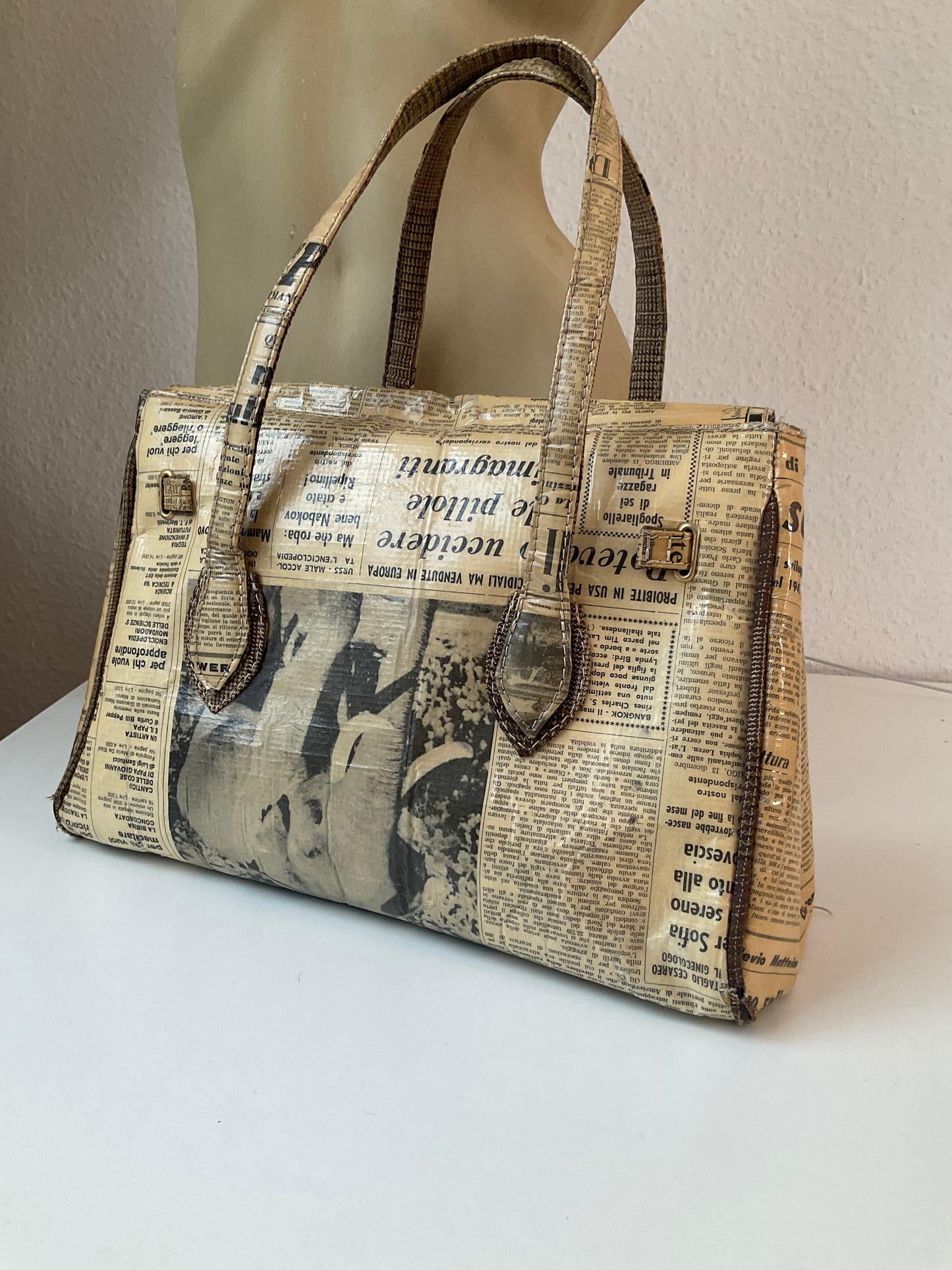 Newspaper birkin vibe purse