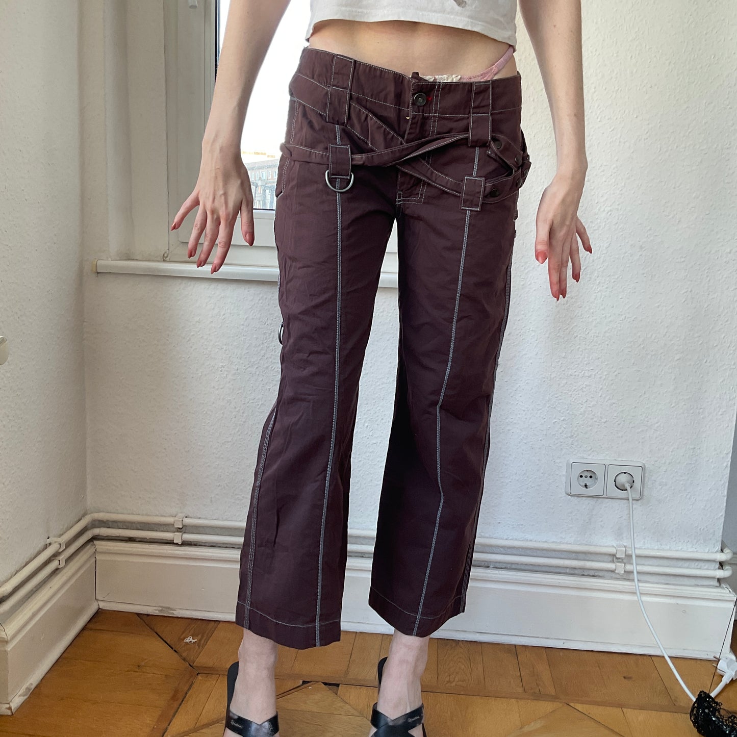 Purple pants with strings