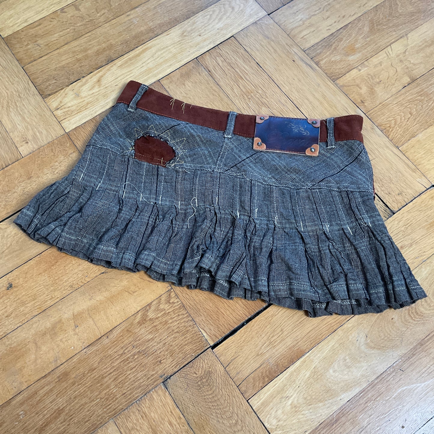 Pleated micro skirt