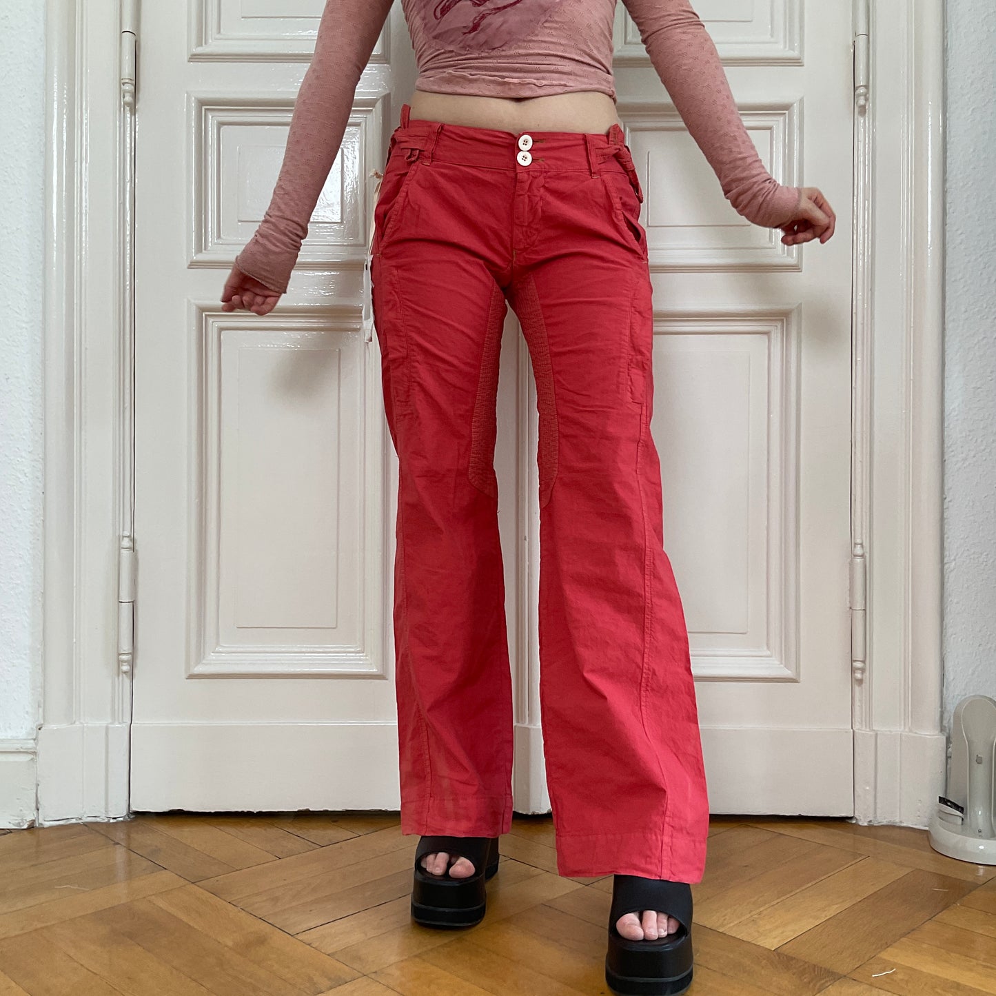 Red cargo pants