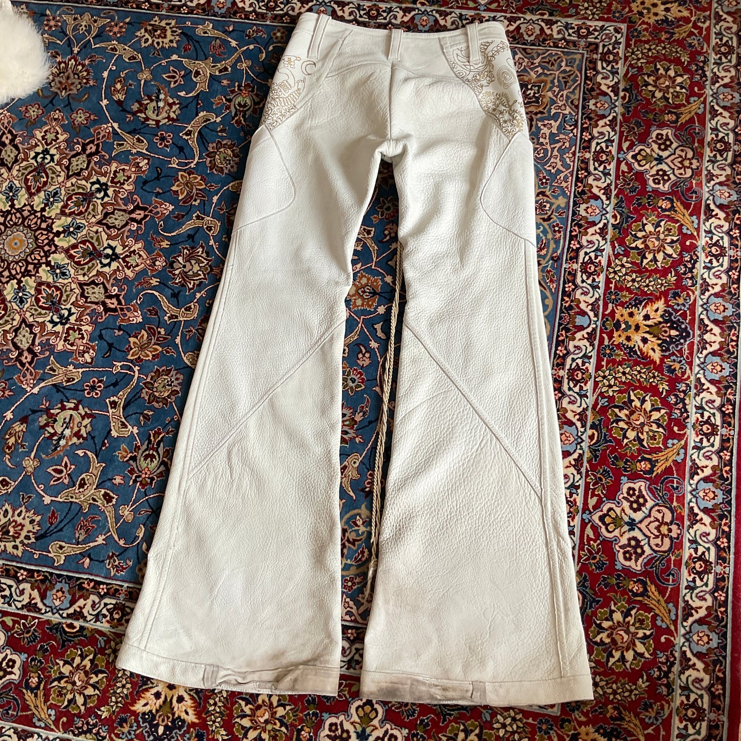 Elfic white leather pants