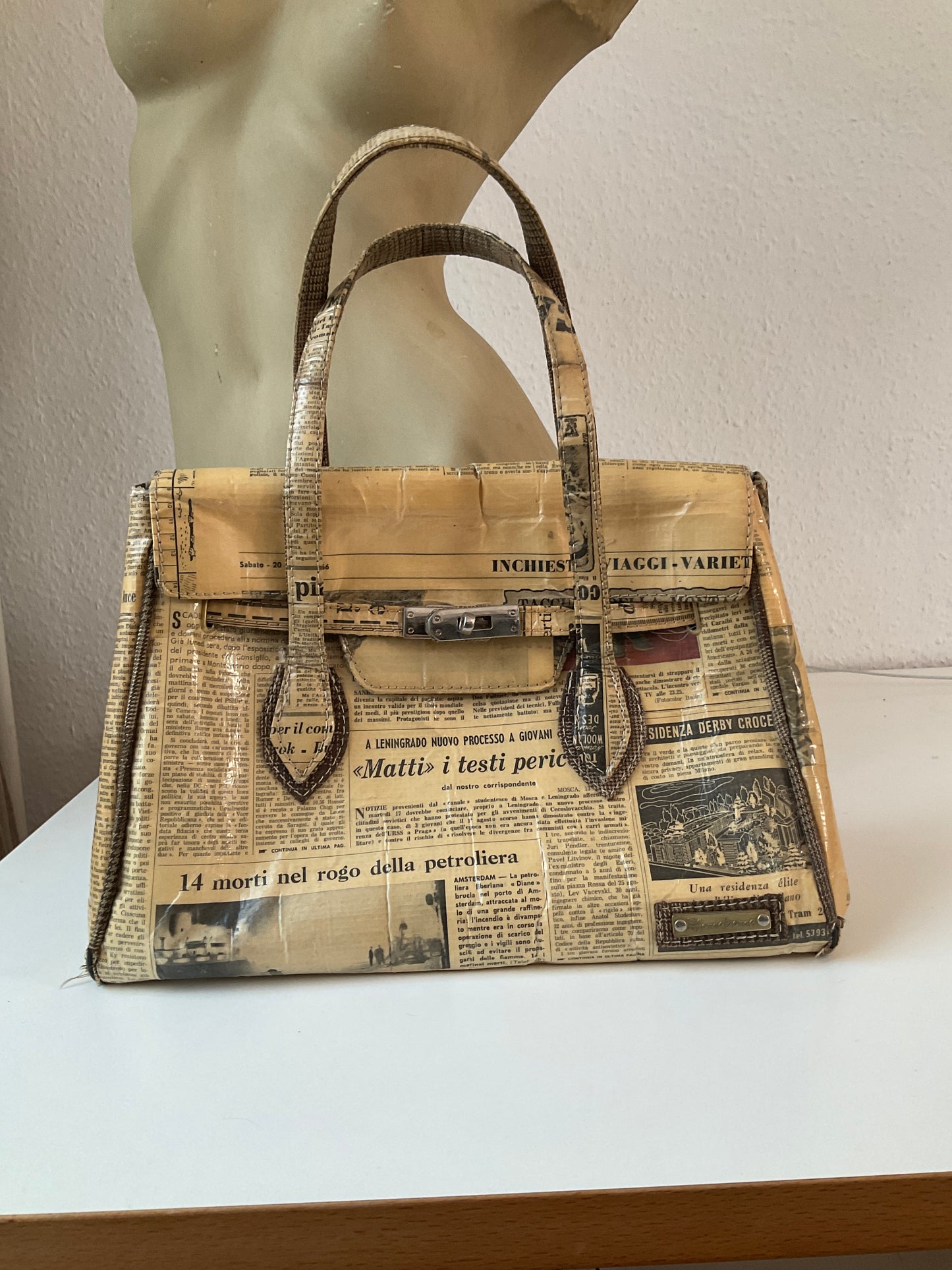 Newspaper birkin vibe purse