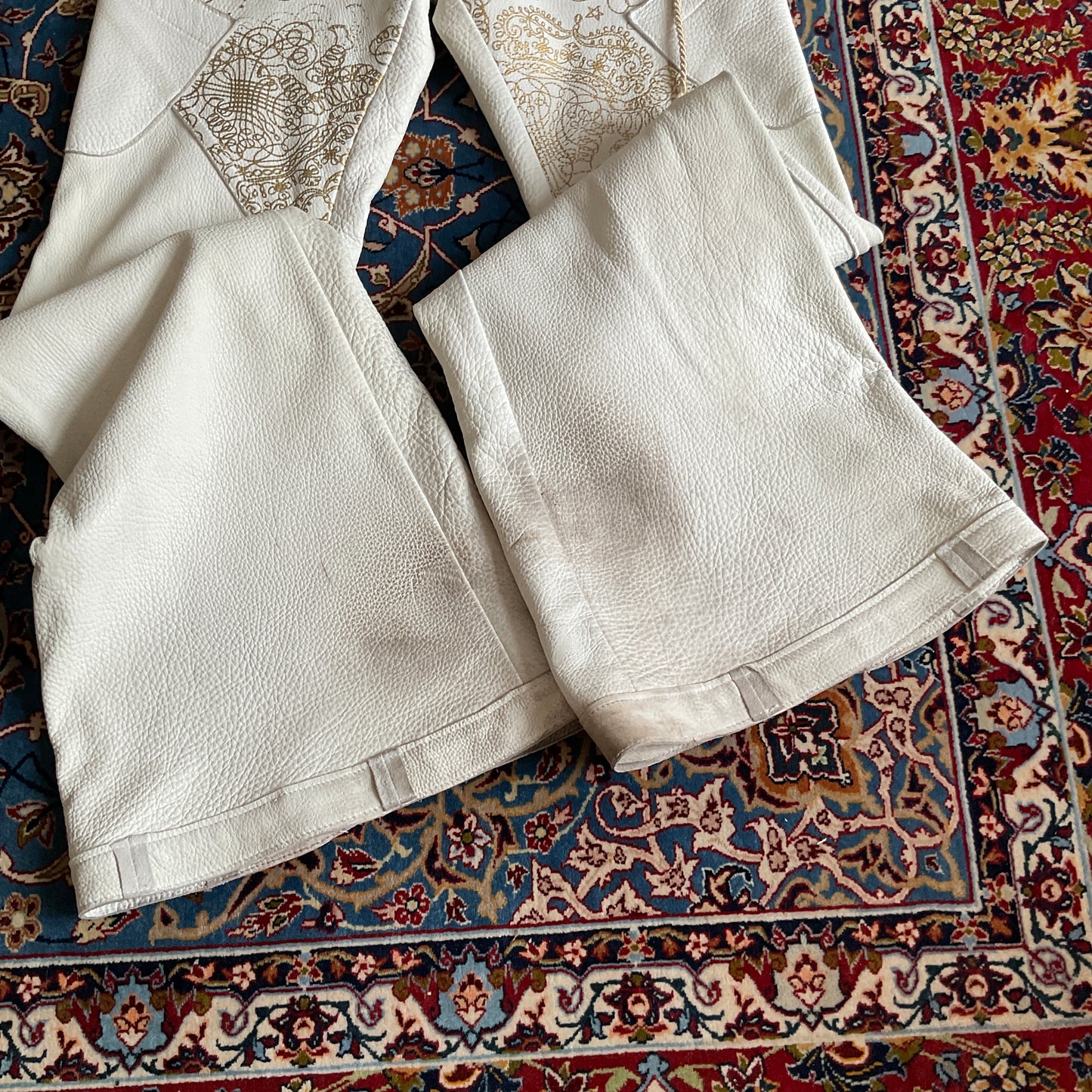 Elfic white leather pants