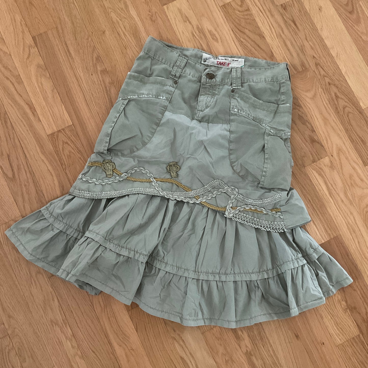 00s green cargo skirt