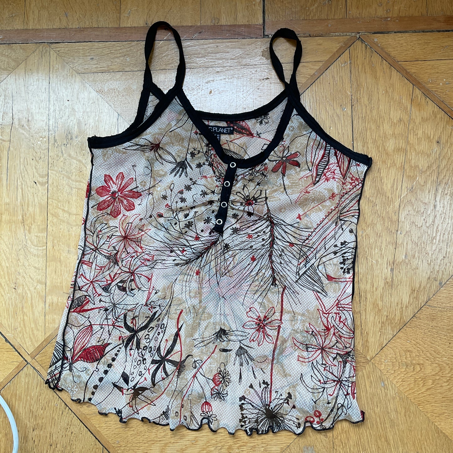00s meshy flora top
