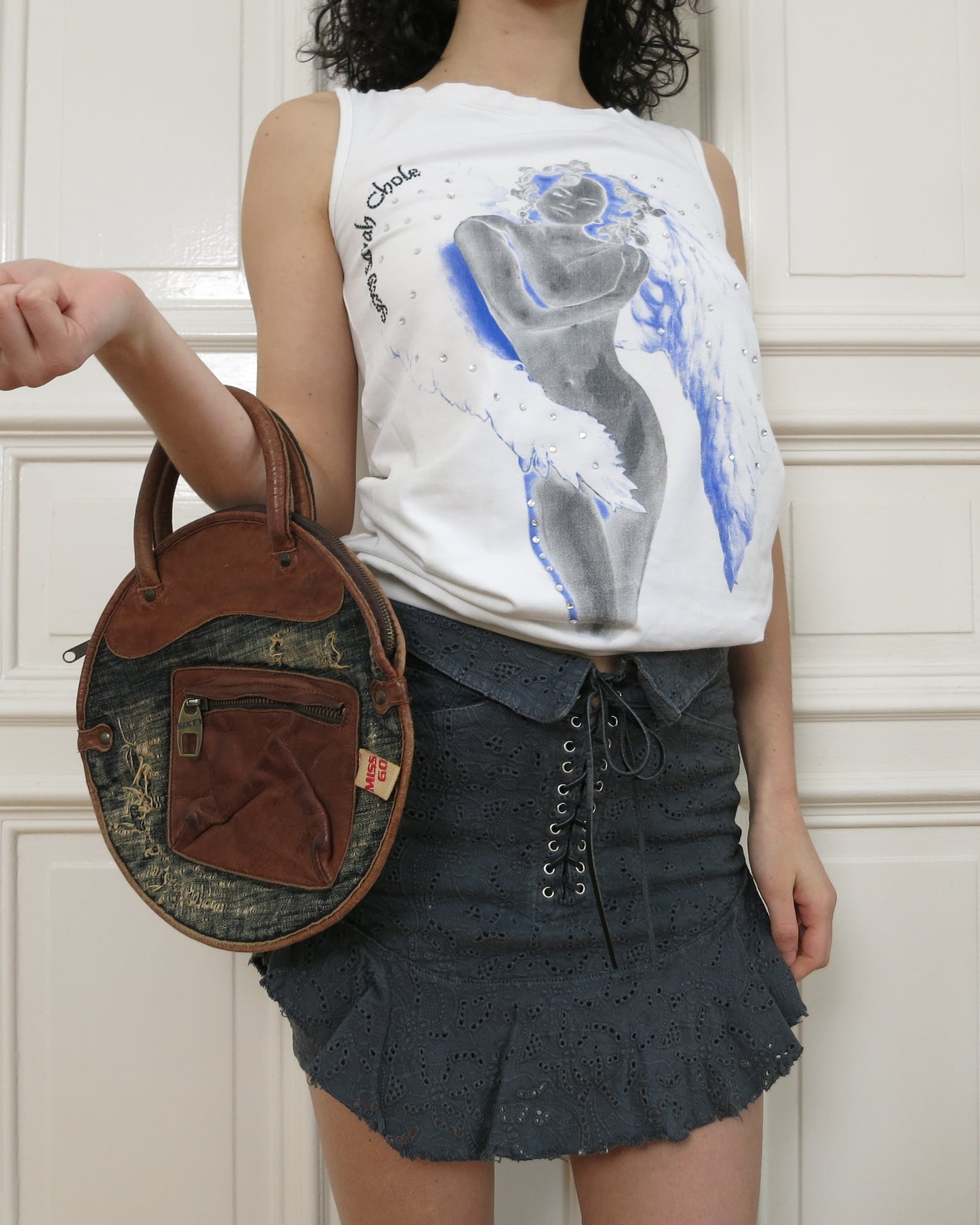 Miss Sixty distressed denim purse