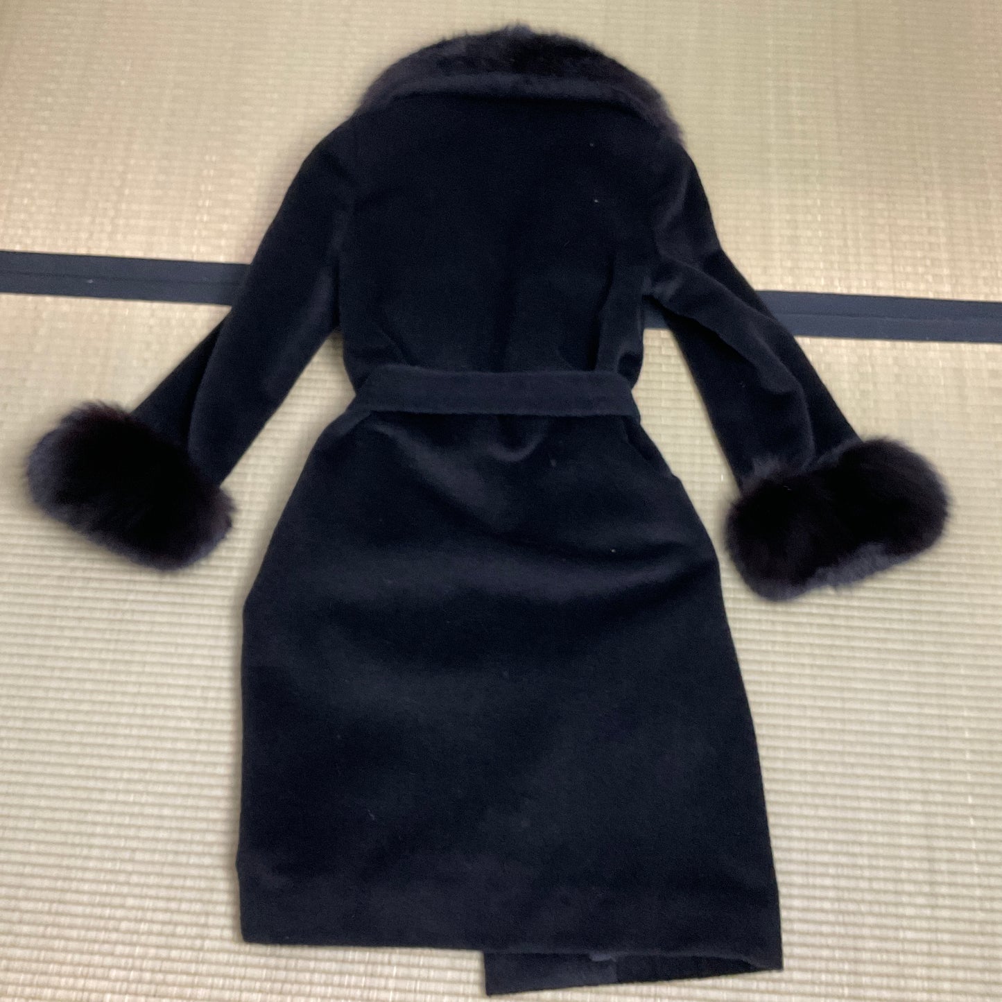 70s vintage black fur coat