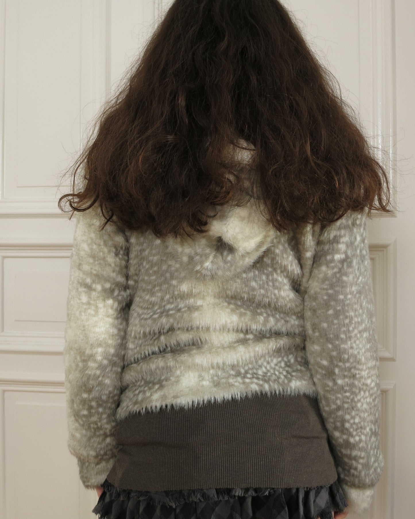 Faux fur spotted seal hoodie